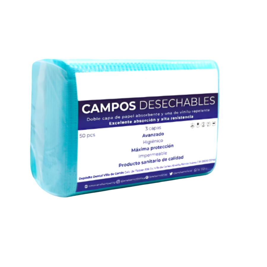 Campos Desechables Paquete Con 50 Campos Color Azul Claro ODONTOACADEMIC